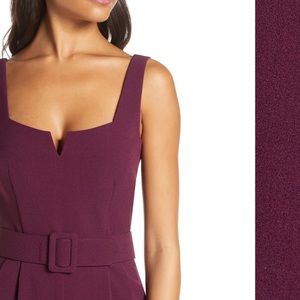 eliza j cross neck belted crepe jumpsuit